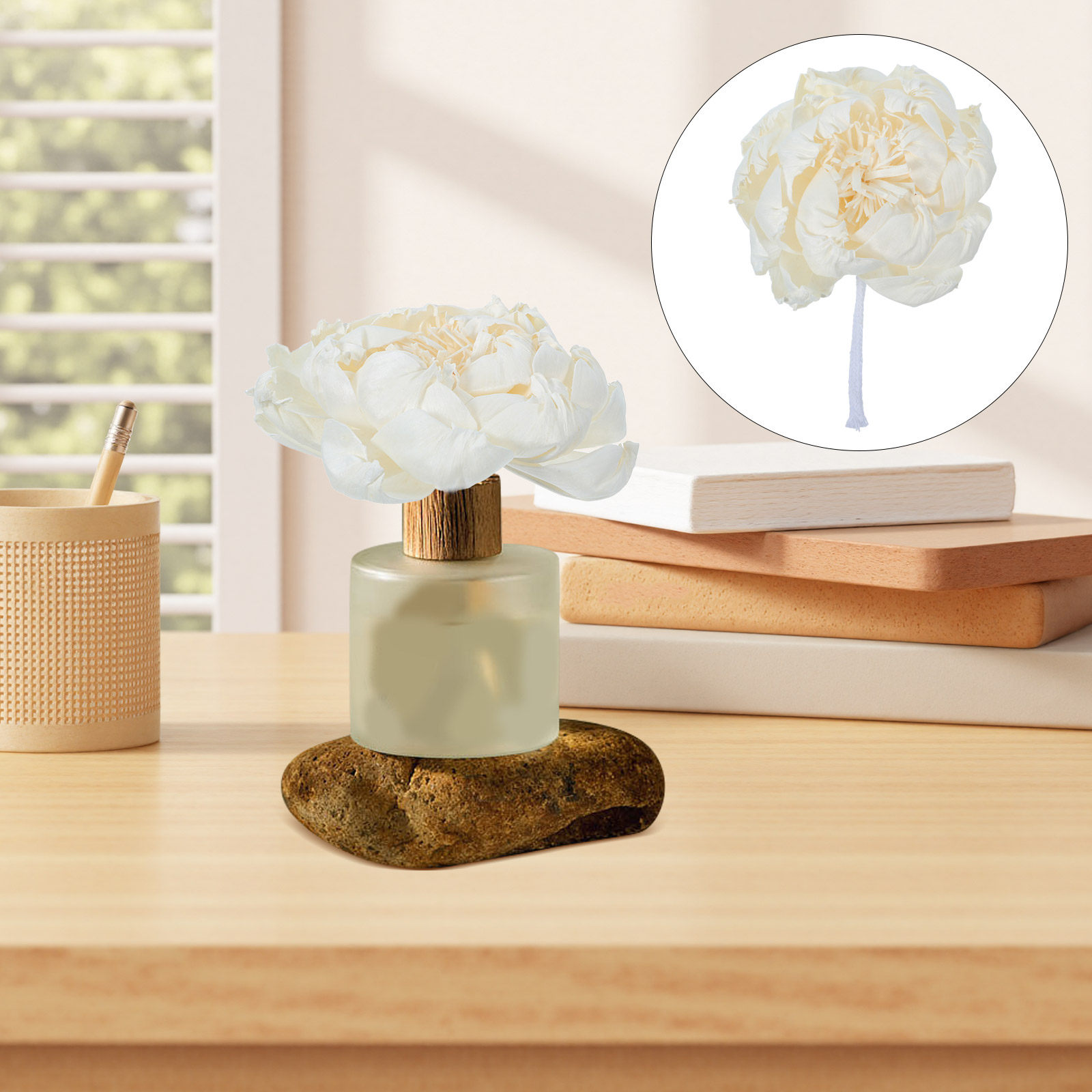 Home Fragrance Aroma - Şakayık Başlı Koku Difüzörü 12Cm Yapay