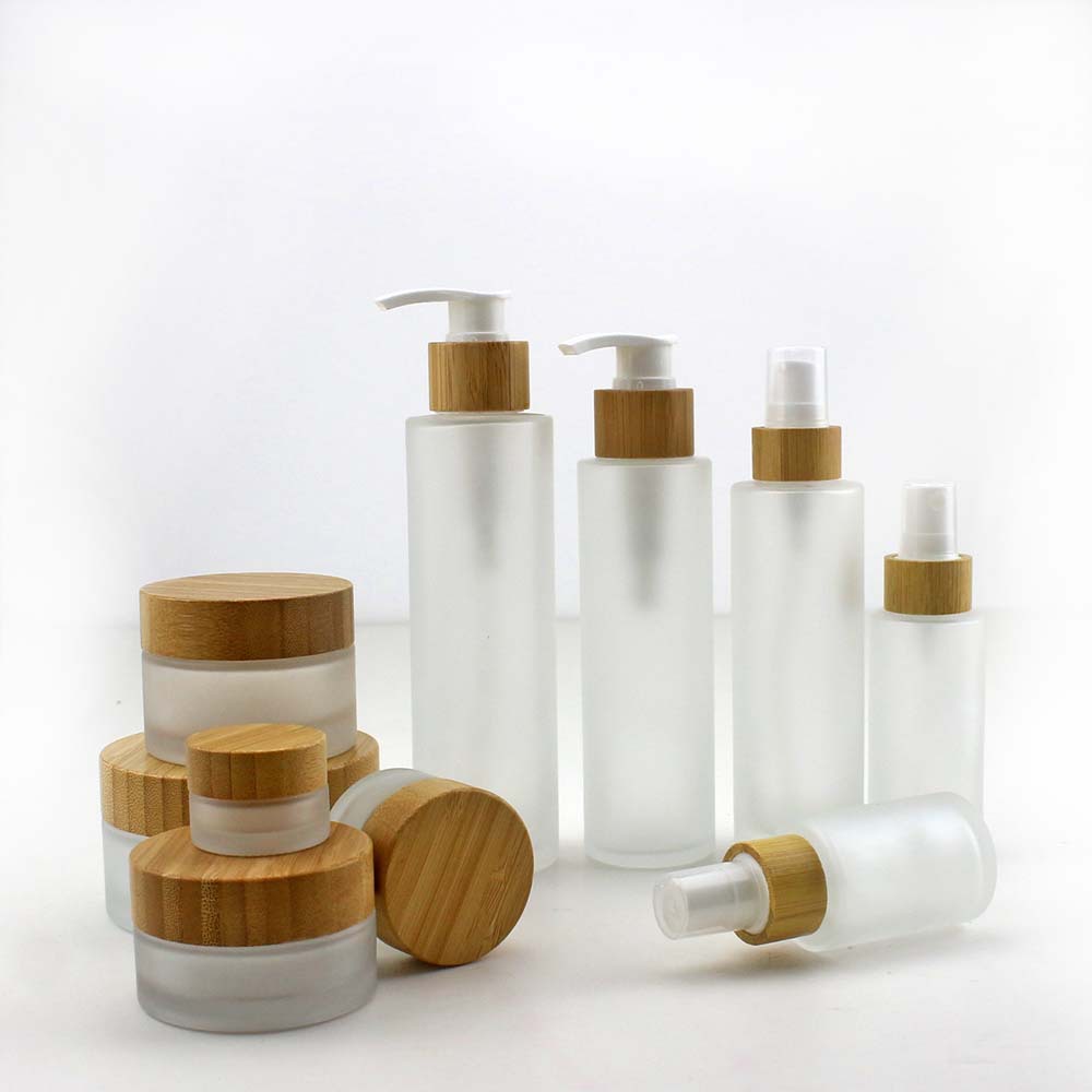 Home Fragrance Jar - Doğal Bambu Parfüm Şişesi Buzlu Cam