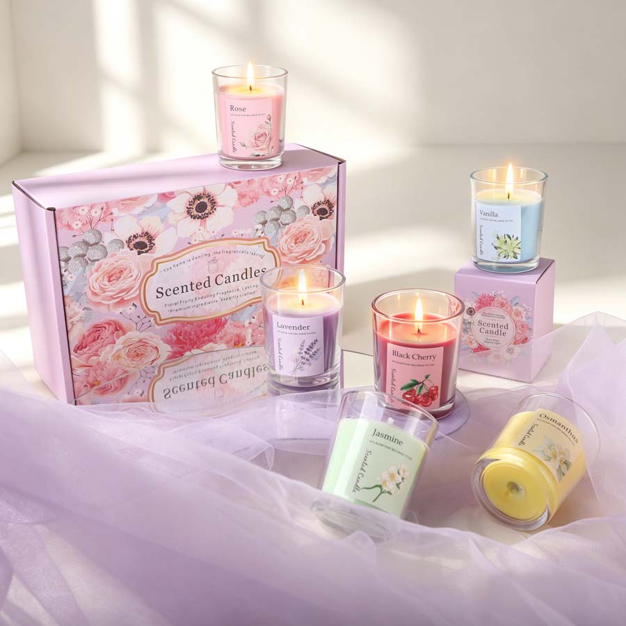 Home Fragrance Candles - Aromaterapi Kokulu Mum Hediye Seti 6