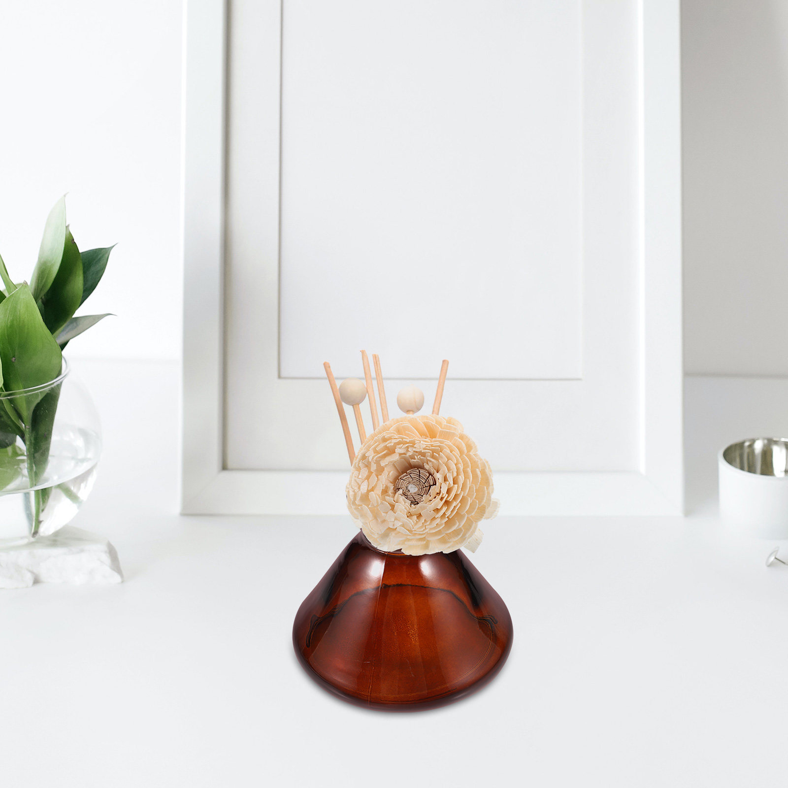 Home Fragrance Jar - Cam Aromaterapi Şişesi Geniş Ağızlı Şeffaf