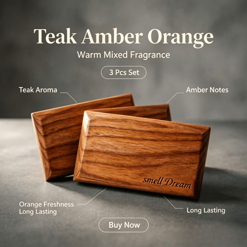 Home Fragrance Essence - Araba Kokusu Tik Ağacı Amber Portakal